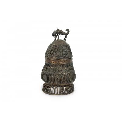 African Ghana 20th Century Asante Kuduo Bronze Gold Dust Vessel