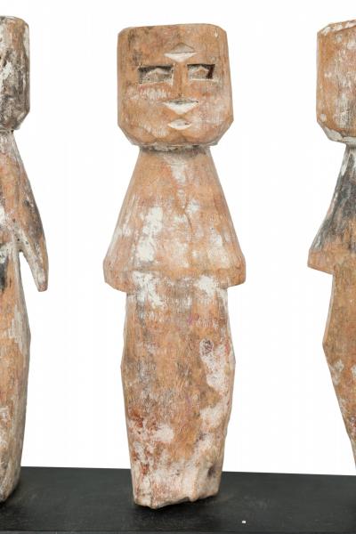 African Ghana Identified Carved Wood Adan Miniature Ancestor Effigies