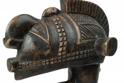 African Guinea 20th Century Carved Wood Baga Nimba Helmet Shoulder Mask