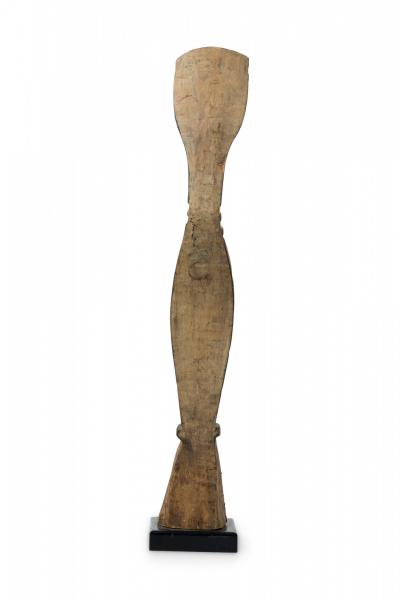 African Guinea Late 20th Century Carved Wood Baga Rearing Snake on Metal Stand
