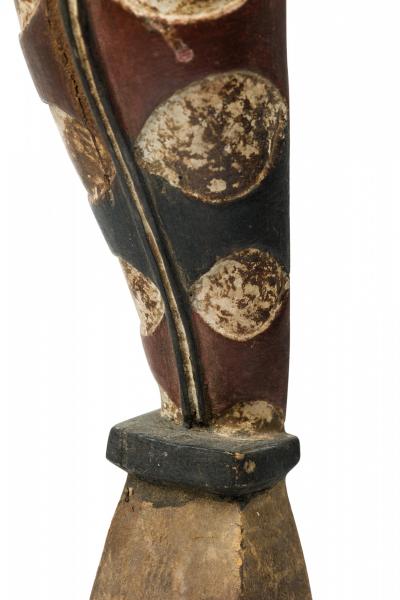 African Guinea Late 20th Century Carved Wood Baga Rearing Snake on Metal Stand