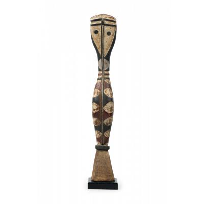 African Guinea Late 20th Century Carved Wood Baga Rearing Snake on Metal Stand