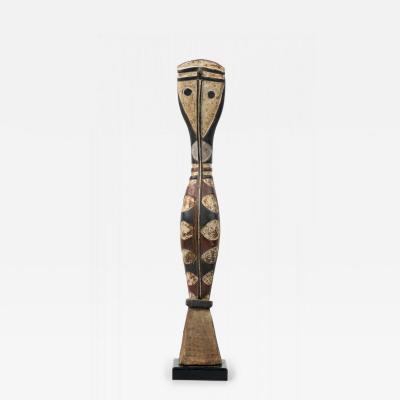 African Guinea Late 20th Century Carved Wood Baga Rearing Snake on Metal Stand