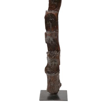 African Hand Carved Wooden Ladder Sculpture 20th Century
