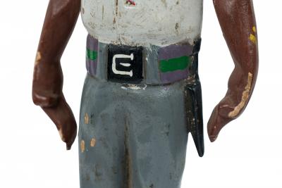 African Ivory Coast 20th Century Carved Painted Wood Baule Colonial Colon 
