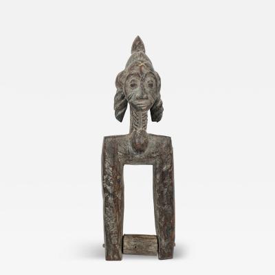 African Ivory Coast 20th Century Carved Wood Baule Male Heddle Pulley