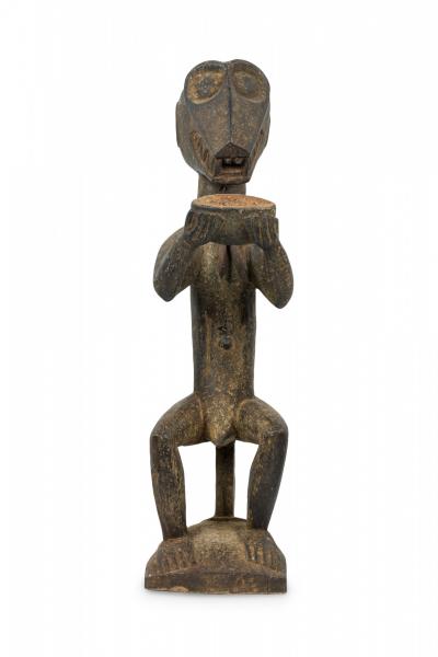 African Ivory Coast 20th Century Carved Wood Baule Mbra Monkey Figure