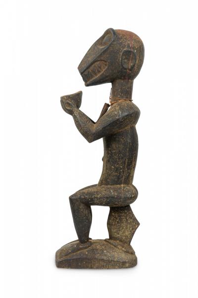 African Ivory Coast 20th Century Carved Wood Baule Mbra Monkey Figure