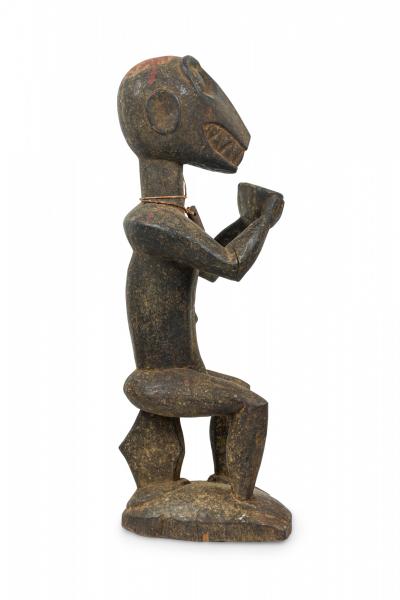 African Ivory Coast 20th Century Carved Wood Baule Mbra Monkey Figure