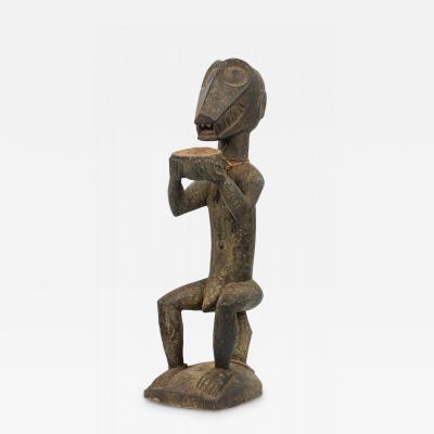 African Ivory Coast 20th Century Carved Wood Baule Mbra Monkey Figure