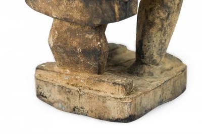 African Ivory Coast 20th Century Carved Wood Baule Seated Female Spirit Spouse 