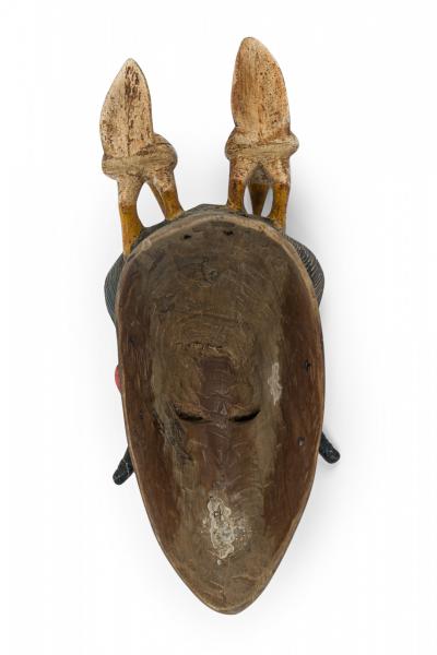 African Ivory Coast Contemporary Carved Painted Wood Guro Mask