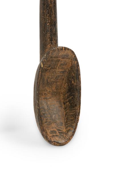 African Ivory Coast Mid 20th Century Hand Carved Wooden Baule Ladle