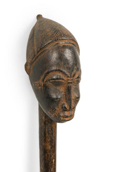 African Ivory Coast Mid 20th Century Hand Carved Wooden Baule Ladle