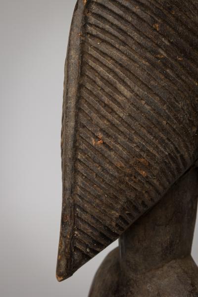 African Ivory Coast Wooden Figure of Male with Bowl