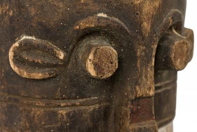 African Liberia Ivory Coast Late 20th Century Carved Painted Wood Grebo Face