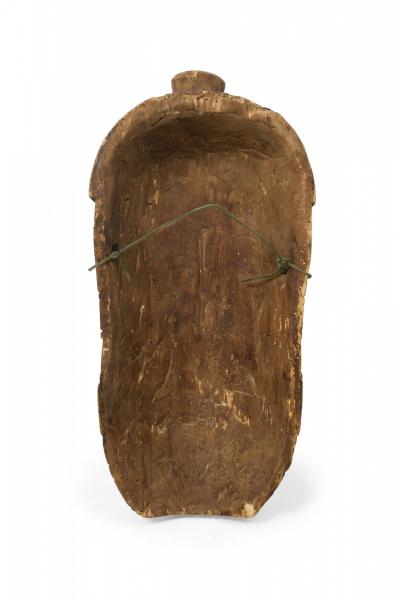 African Liberia Ivory Coast Late 20th Century Carved Painted Wood Grebo Face