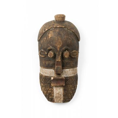 African Liberia Ivory Coast Late 20th Century Carved Painted Wood Grebo Face