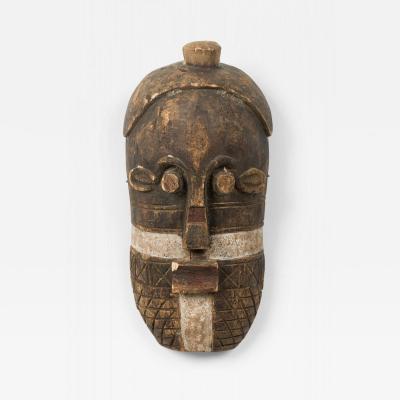 African Liberia Ivory Coast Late 20th Century Carved Painted Wood Grebo Face