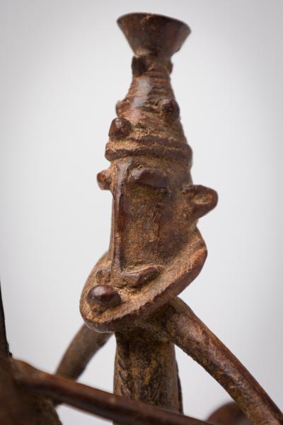 African Mali 20th Century Bronze Dogon Mali pair Horse Rider Figures