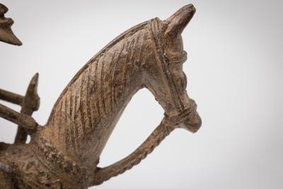 African Mali 20th Century Bronze Dogon Mali pair Horse Rider Figures