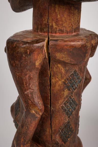 African Mali Mid 20th Century Luba Female Standing Fertility Figure