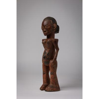 African Mali Mid 20th Century Luba Female Standing Fertility Figure