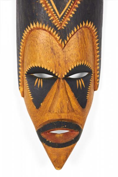 African Namibian Ovambo Carved Elongated Wooden Mask