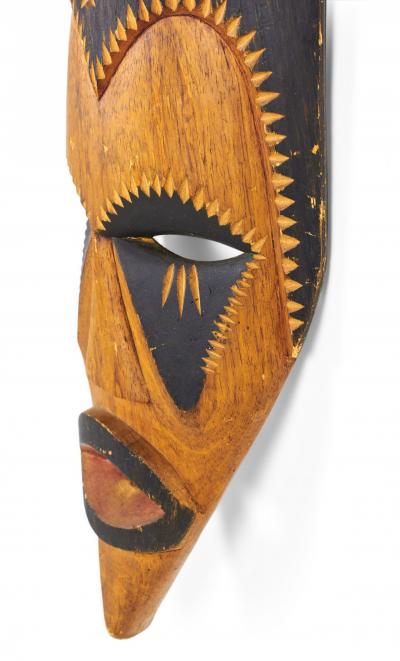 African Namibian Ovambo Carved Elongated Wooden Mask