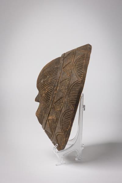 African Nigeria 20th Century Hand Carved Eket Round Mask