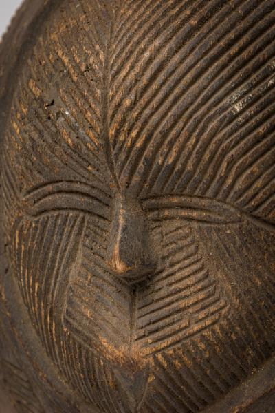 African Nigeria 20th Century Hand Carved Eket Round Mask