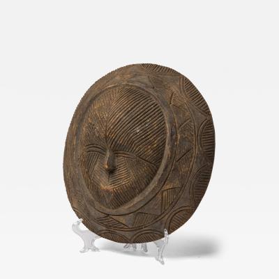 African Nigeria 20th Century Hand Carved Eket Round Mask