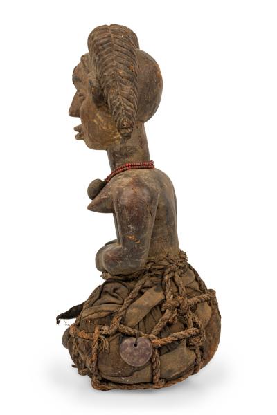 African Nigeria 20th Century Hand Carved Female Ibibio Figure