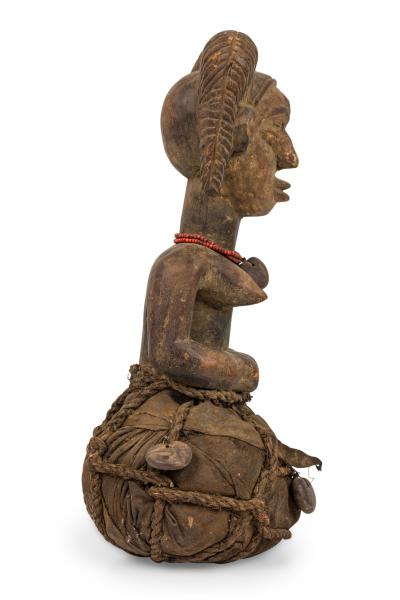 African Nigeria 20th Century Hand Carved Female Ibibio Figure