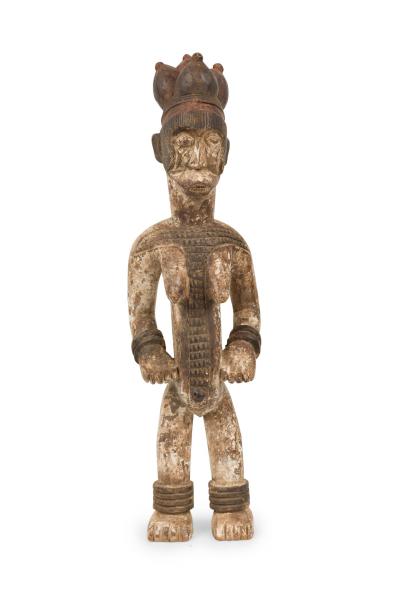 African Nigeria Mid 20th Century Hand Carved Eshu Female Figure