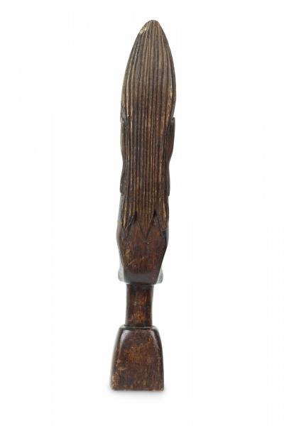 African Tanzania Contemporary Carved Wood Makonde Fearsome Demon Head