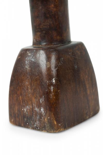African Tanzania Contemporary Carved Wood Makonde Fearsome Demon Head