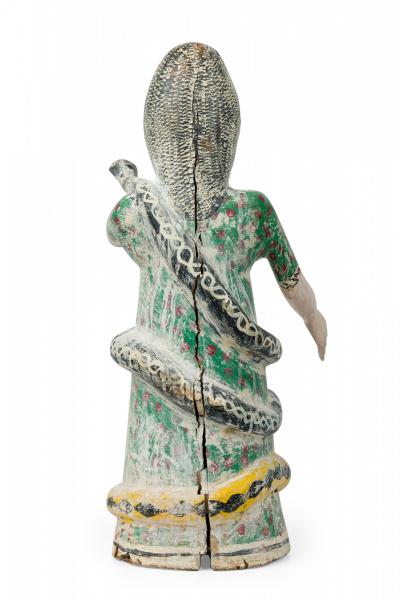 African Togo Benin Coast Carved Painted Wood Mami Wata Standing Figure