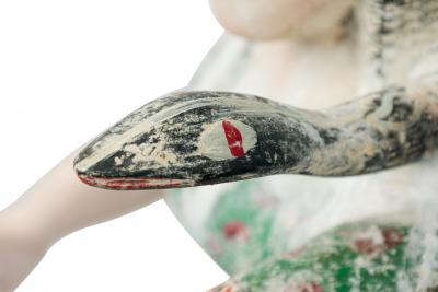 African Togo Benin Coast Carved Painted Wood Mami Wata Standing Figure