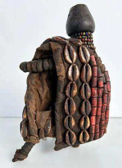 African Yoruba Cowrie Shell Beaded Fertility Doll 20th Century