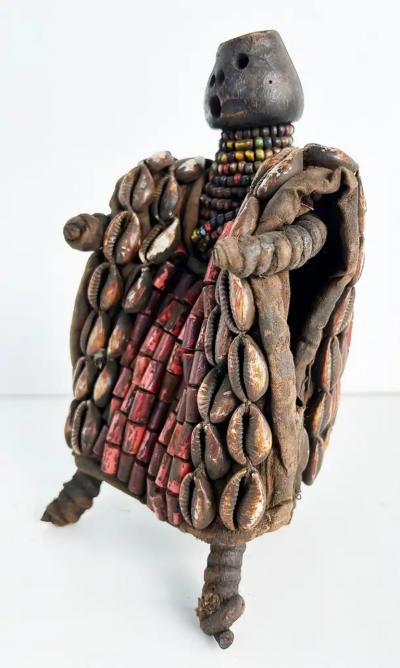 African Yoruba Cowrie Shell Beaded Fertility Doll 20th Century