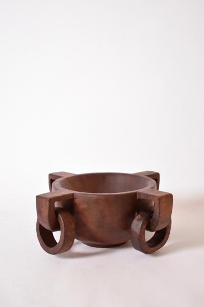 African work large bowl with handles 1970s 