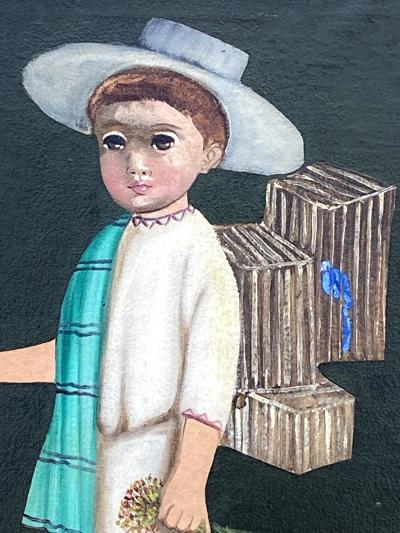 Agapito Labios Boy with Blue Birds