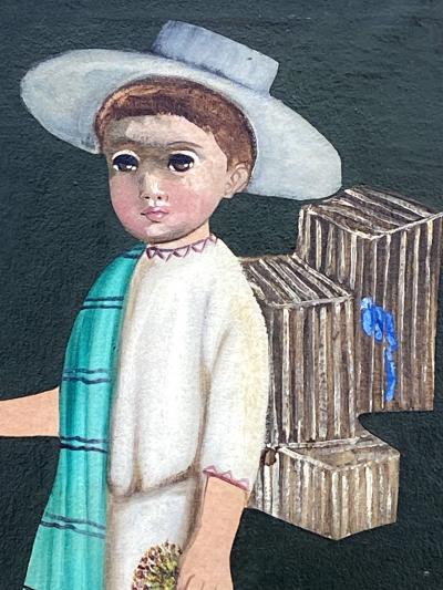 Agapito Labios Boy with Blue Birds