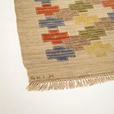 Age Faith Ell Summer Flat Weave Rug by Age Faith Ell for SKLH Sweden 1944