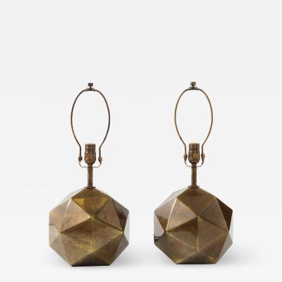 Aged Bronze Geodesic Lamps