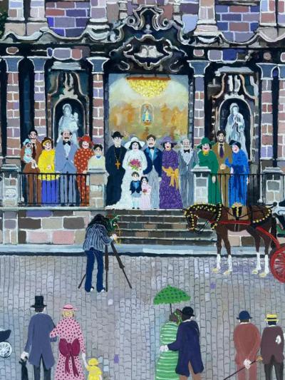 Agustin Gainza Agustin Gainza Oil Painting Wedding at The Havana Cathedral c1880 