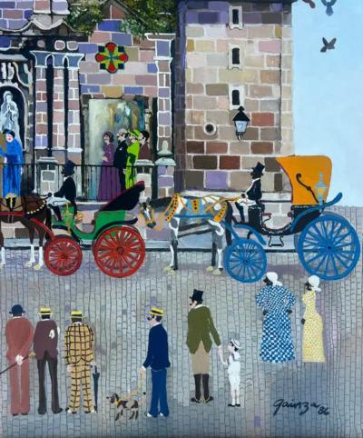 Agustin Gainza Agustin Gainza Oil Painting Wedding at The Havana Cathedral c1880 