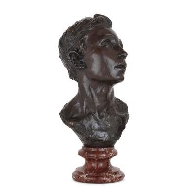 Aime Jules Dalou French bronze sculpture bust of a man by Aim Jules Dalou