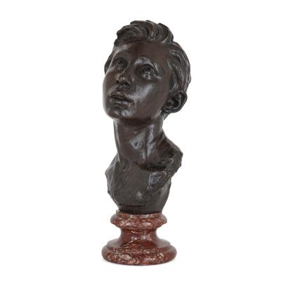 Aime Jules Dalou French bronze sculpture bust of a man by Aim Jules Dalou